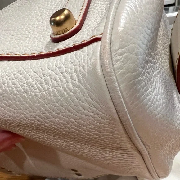 Coach Rogue Satchel in Chalk White pebbled leather old brass hardware. - Picture 16 of 16